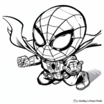 Little Spiderman Super Hero Landing Coloring Pages 2