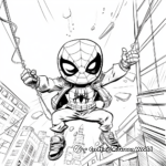 Little Spiderman Swinging Through New York Coloring Pages 1