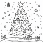 Lively Christmas Tree Coloring Pages 4