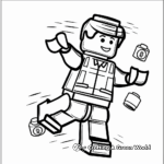 Lively Lego Man Dancing Coloring Pages 3