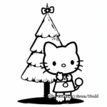 Lovely Hello Kitty Christmas Tree Coloring Pages 1