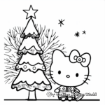 Lovely Hello Kitty Christmas Tree Coloring Pages 3