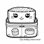 Lovely Kawaii Bento Box Coloring Pages 1
