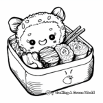 Lovely Kawaii Bento Box Coloring Pages 2