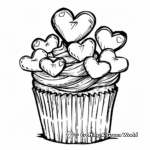 Lovely Valentine's Day Cupcake Coloring Pages 1
