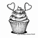 Lovely Valentine's Day Cupcake Coloring Pages 2
