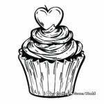 Lovely Valentine's Day Cupcake Coloring Pages 4
