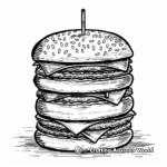 Lush Double Decker Burger Coloring Pages 1