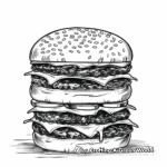 Lush Double Decker Burger Coloring Pages 2