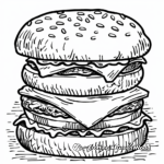 Lush Double Decker Burger Coloring Pages 3