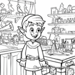 Magical Elf Workshop Coloring Pages 1
