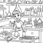 Magical Elf Workshop Coloring Pages 3