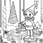 Magical Elf Workshop Coloring Pages 4