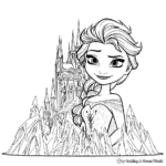 Magical Elsa's Ice Castle Coloring Pages 1