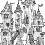 Magical Tree House Castle Coloring Pages 4