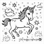 Magical Unicorn Sticker Coloring Pages 2