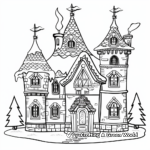 Majestic Christmas Mansion Coloring Pages 1
