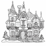 Majestic Christmas Mansion Coloring Pages 3