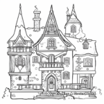 Majestic Christmas Mansion Coloring Pages 4