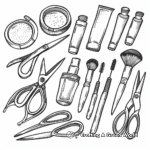 Makeup Accessories Coloring Pages: Tweezers, Scissors and More 1