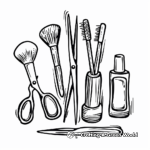 Makeup Accessories Coloring Pages: Tweezers, Scissors and More 3