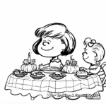 Marcie and Charlie Brown Thanksgiving Moments Coloring Pages 2