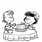 Marcie and Charlie Brown Thanksgiving Moments Coloring Pages 3