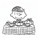 Marcie and Charlie Brown Thanksgiving Moments Coloring Pages 4