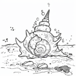 Marine Life: Seashell and Coral Reef Coloring Pages 2