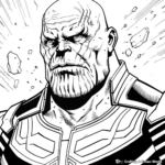 Marvel Villains: Detailed Thanos Coloring Pages 1