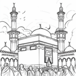 Mecca during Eid Coloring Pages 2