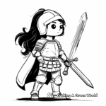 Medieval Knight Joan of Arc Coloring Pages 1