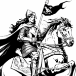 Medieval Knight Joan of Arc Coloring Pages 3