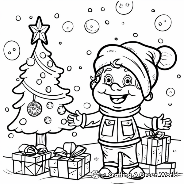 Merry Christmas Themed Coloring Pages 1