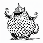 Merry Polka-Dot Monster Coloring Pages 1