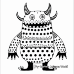 Merry Polka-Dot Monster Coloring Pages 2