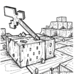 Minecraft Axe Logo Coloring Pages 1