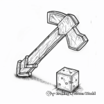 Páginas para colorear del logotipo del hacha de Minecraft 3