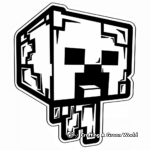 Páginas para colorear del logotipo de la cabeza de la enredadera de Minecraft 1