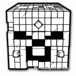 Páginas para colorear del logotipo de la cabeza de la enredadera de Minecraft 3