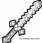 Minecraft Diamond Sword Logo Coloring Pages 2