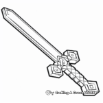 Minecraft Netherite Sword Coloring Pages 4