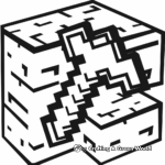 Páginas para colorear del logotipo de Minecraft Pickaxe 1
