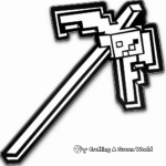 Minecraft Pickaxe Logo Coloring Pages 3