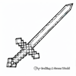 Minecraft Rainbow Sword Coloring Pages 1