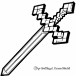 Minecraft Rainbow Sword Coloring Pages 4