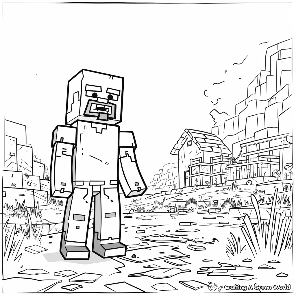 Minecraft Steve Coloring Pages Free Printable