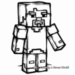 Minecraft Steve and Villager Trading Coloring Pages 2