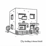 Minecraft Steve Building a House Coloring Pages 2