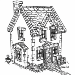 Minecraft Steve Construyendo una Casa Páginas para colorear 4